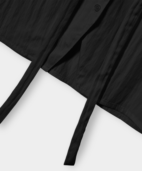 Soft Tie Button Blouse_Black thumbnail 7