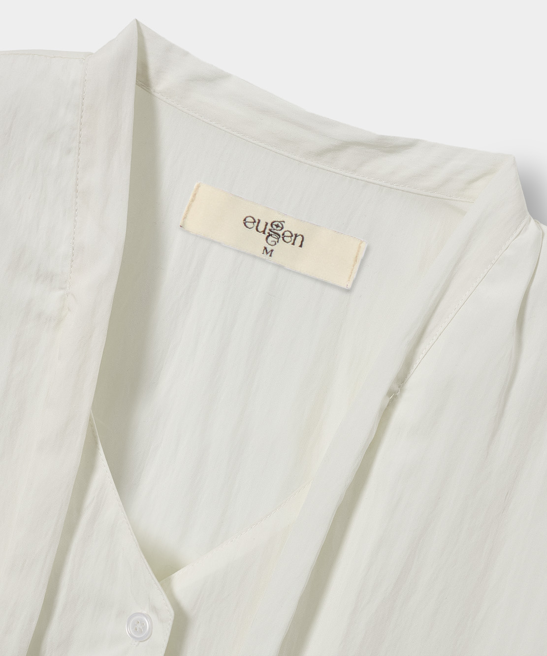 SOFT TIE BUTTON BLOUSE_CREAM