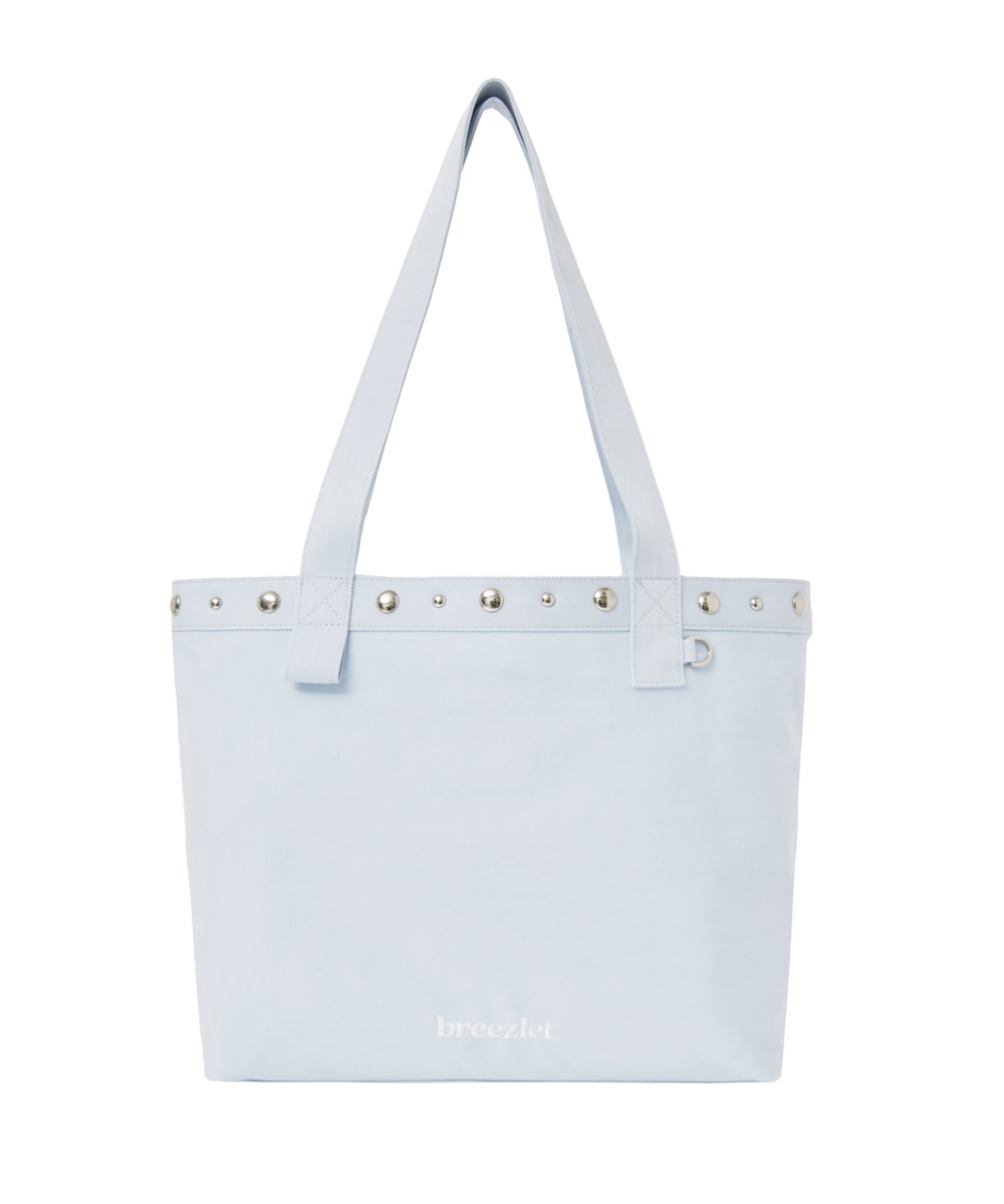 Flutter Stud Big Eco Bag_ Skyblue