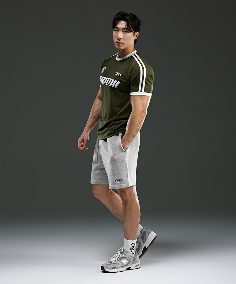 BRNTW TRACK LINE T-SHIRTS [KHAKI]