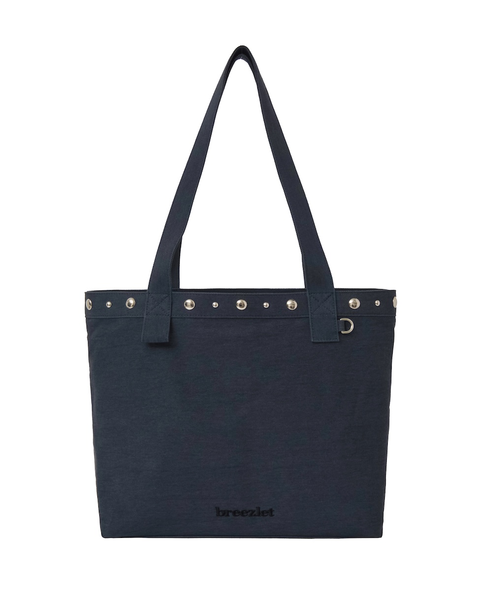 Flutter Stud Big Eco Bag_ Navy
