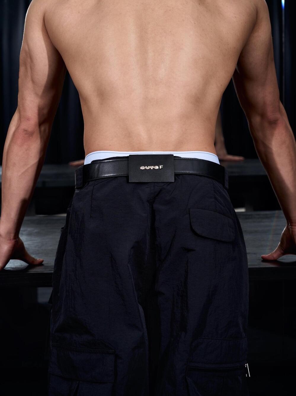 Black Nylon Cargo Pants
