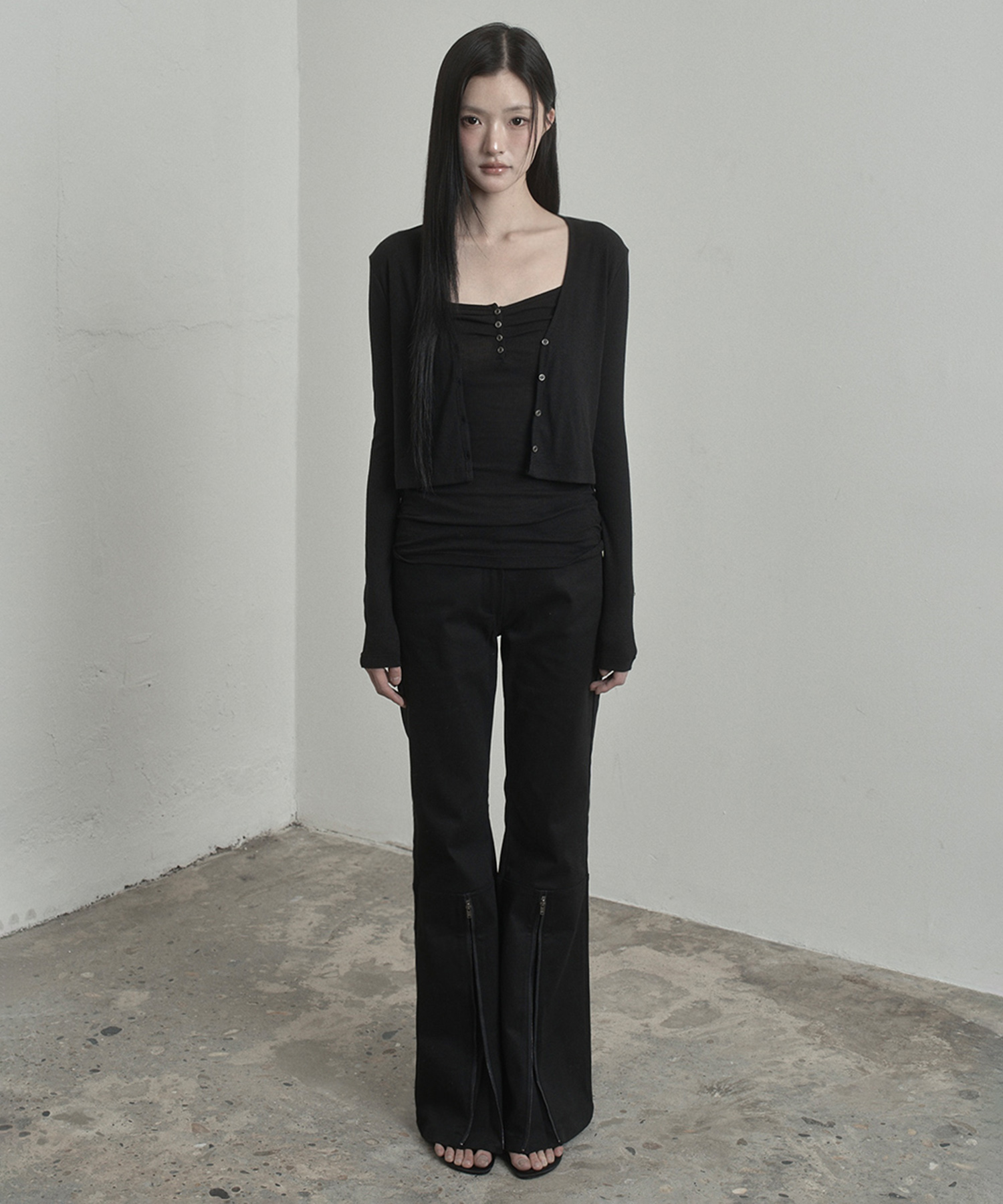 Convertible Zip Bootcut Pants (black)