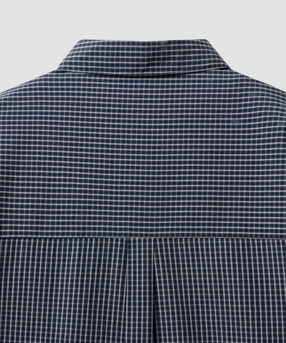 Рубашка с коротким рукавом в мелкую клетку - NAVY