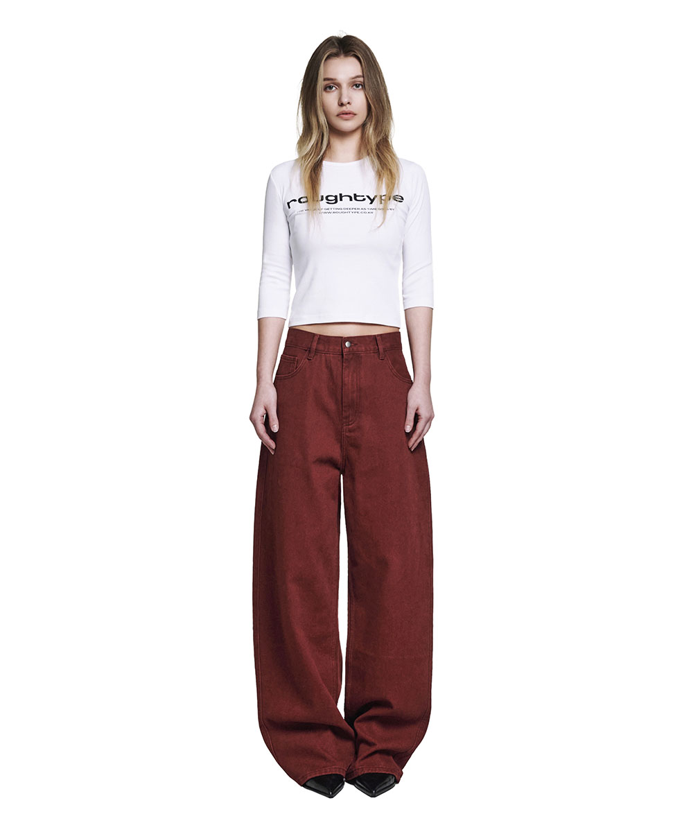 Drop Crotch Cotton Pants - Red