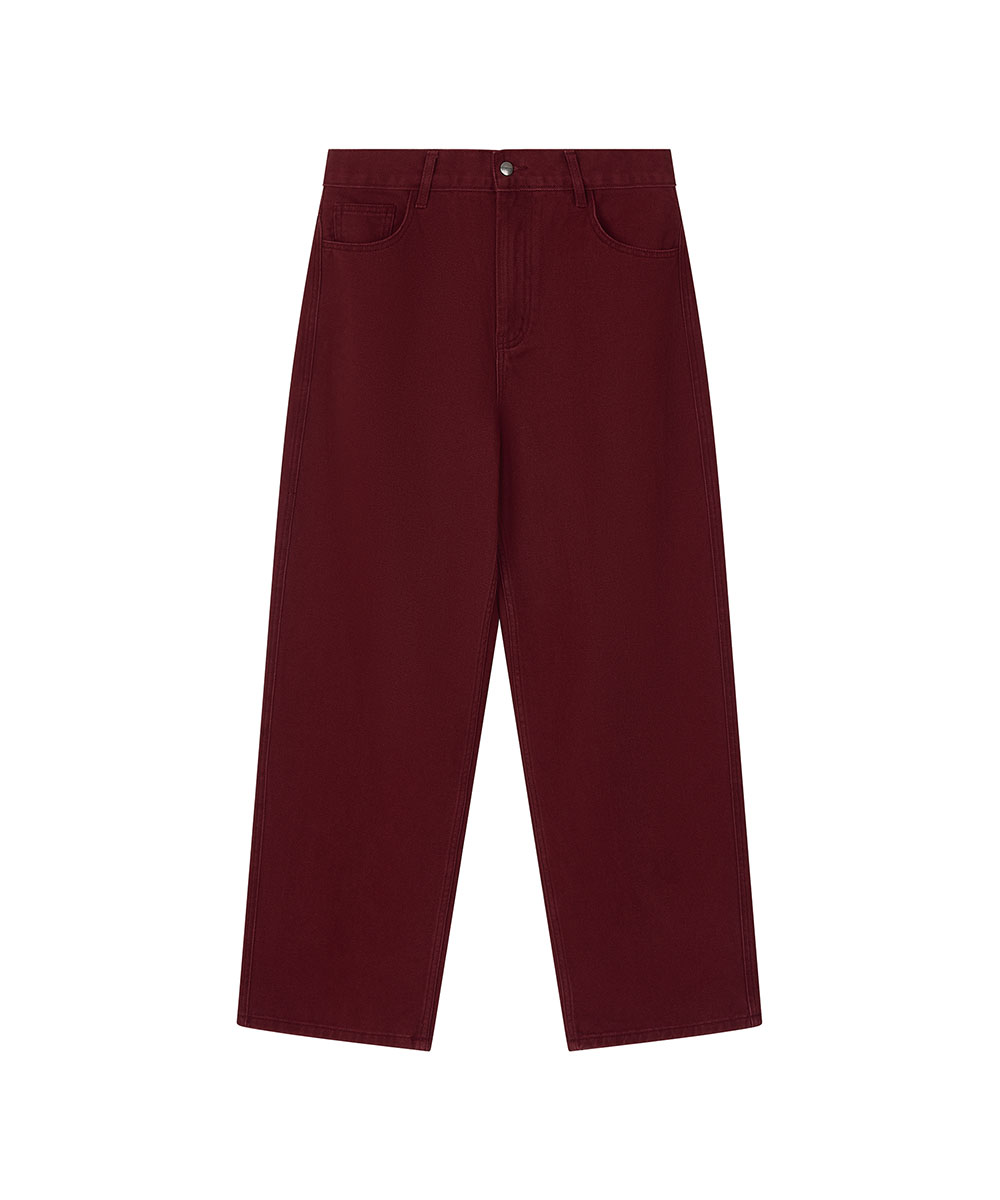 Drop Crotch Cotton Pants - Red