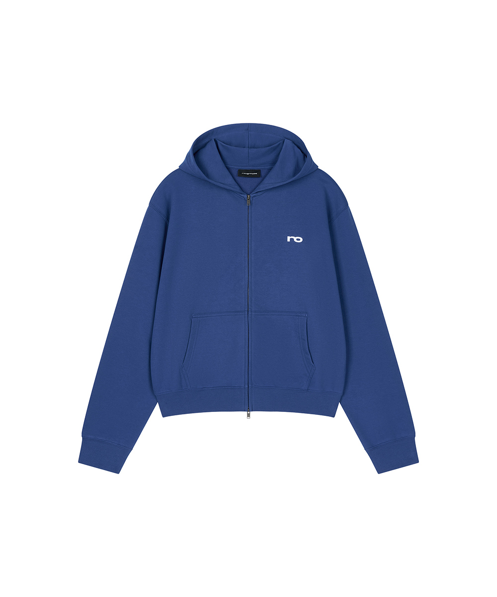 Low Logo Hooded Zip-Up - Blue