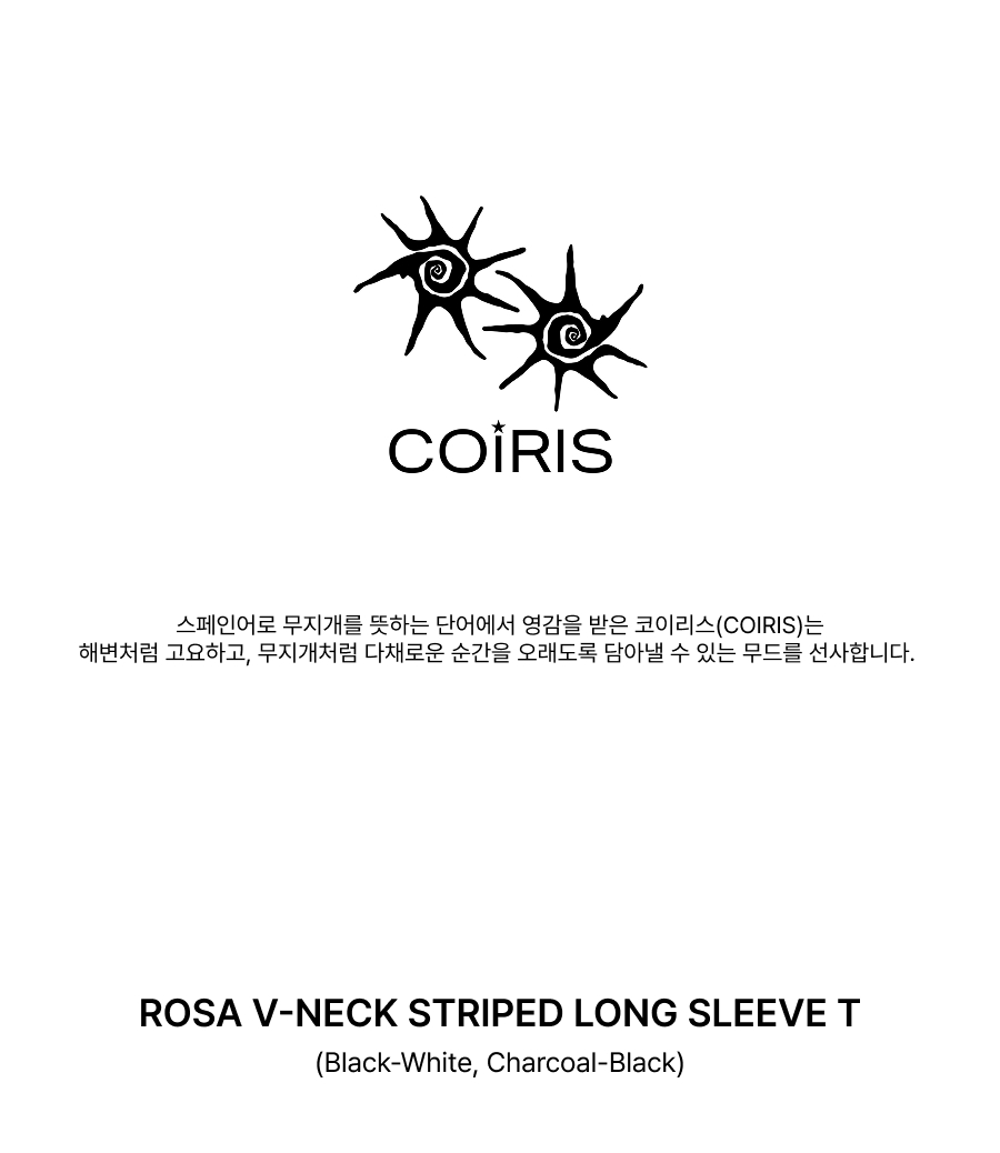 V-NECK STRIPE LONG SLEEVE TEE BLACK