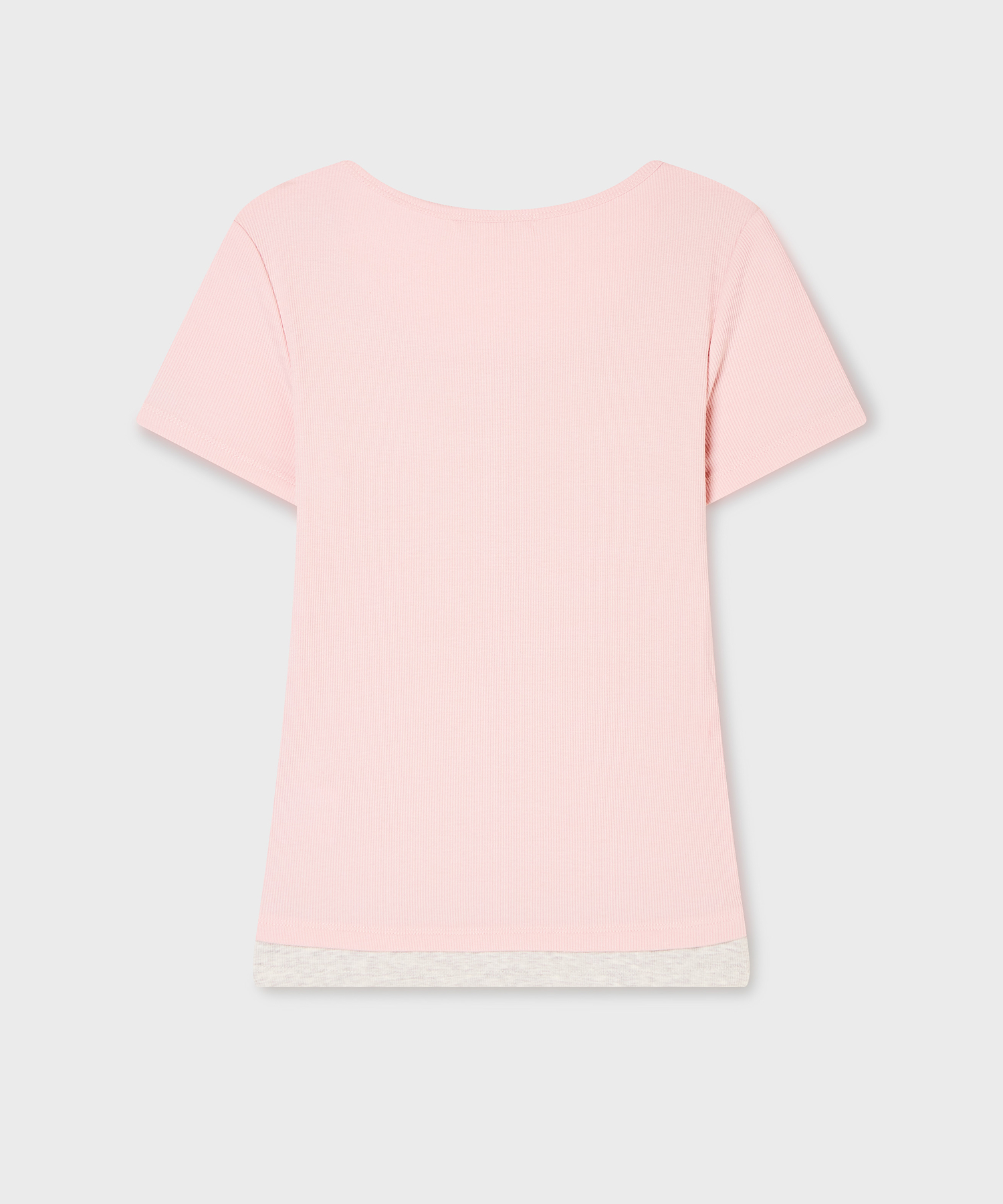 Layered Henley Short-Sleeve T-shirt / WHRAG2491F