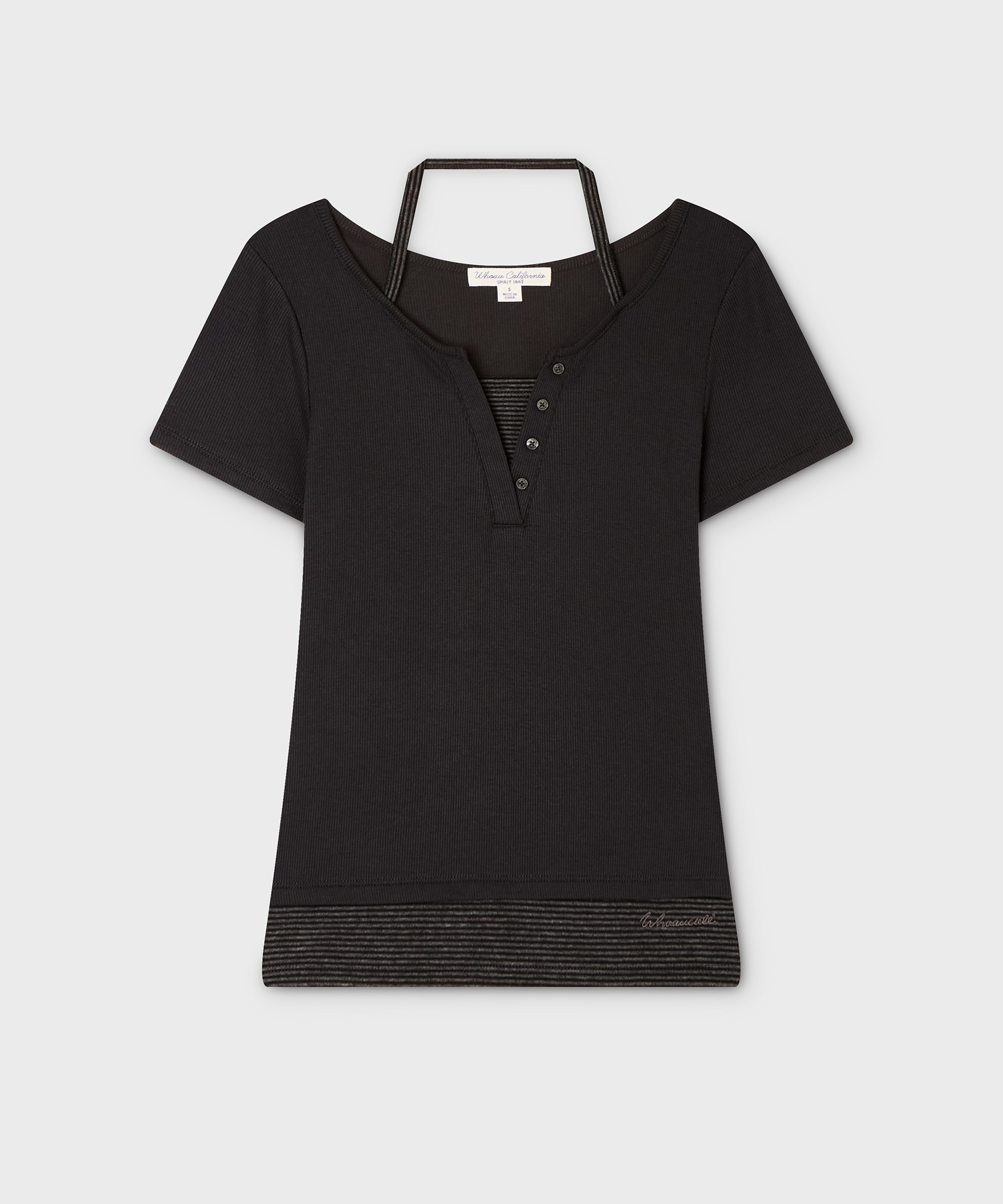 Halter Neck Layered T-shirt / WHRAG2492F