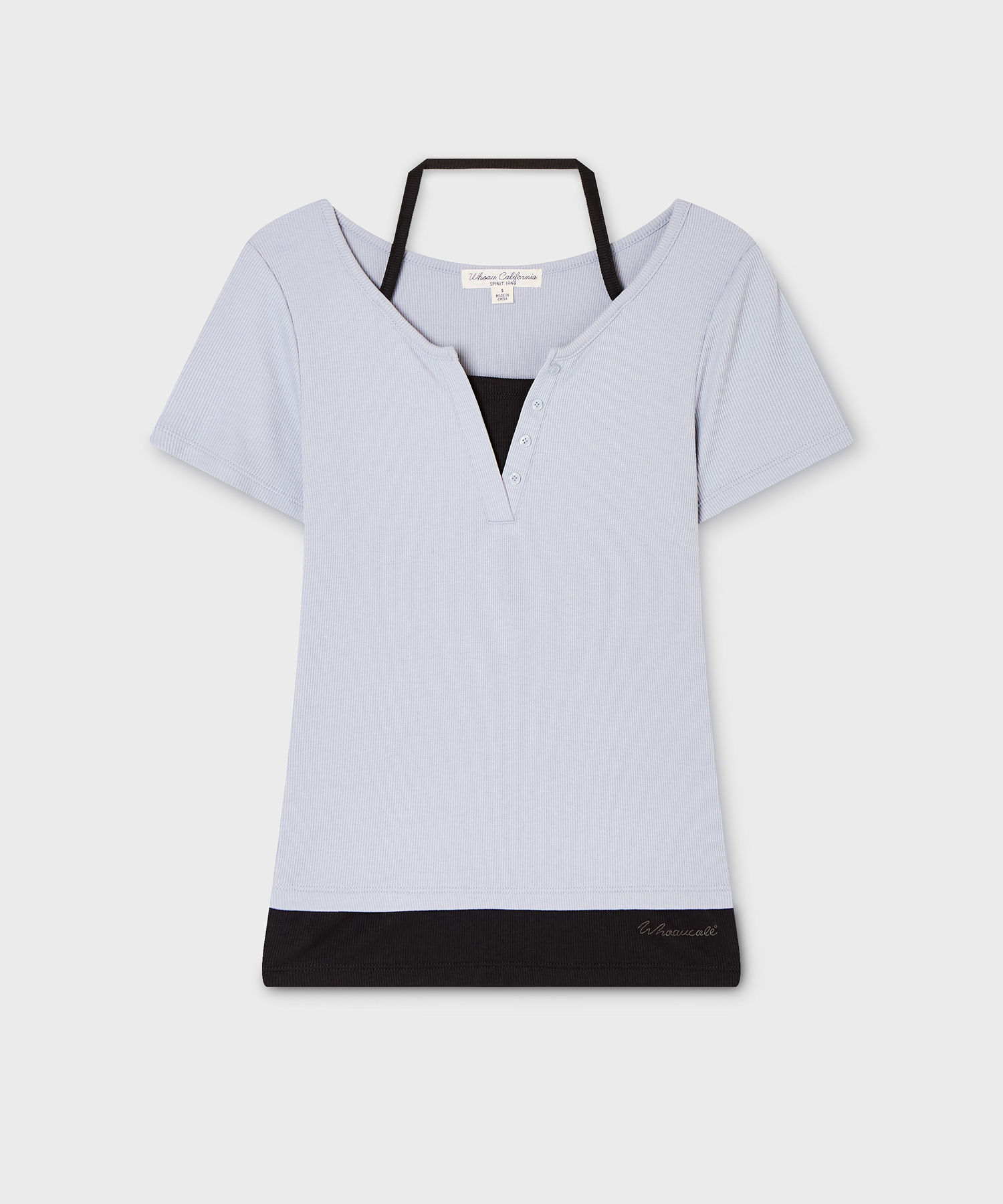 Halter Neck Layered T-shirt / WHRAG2492F