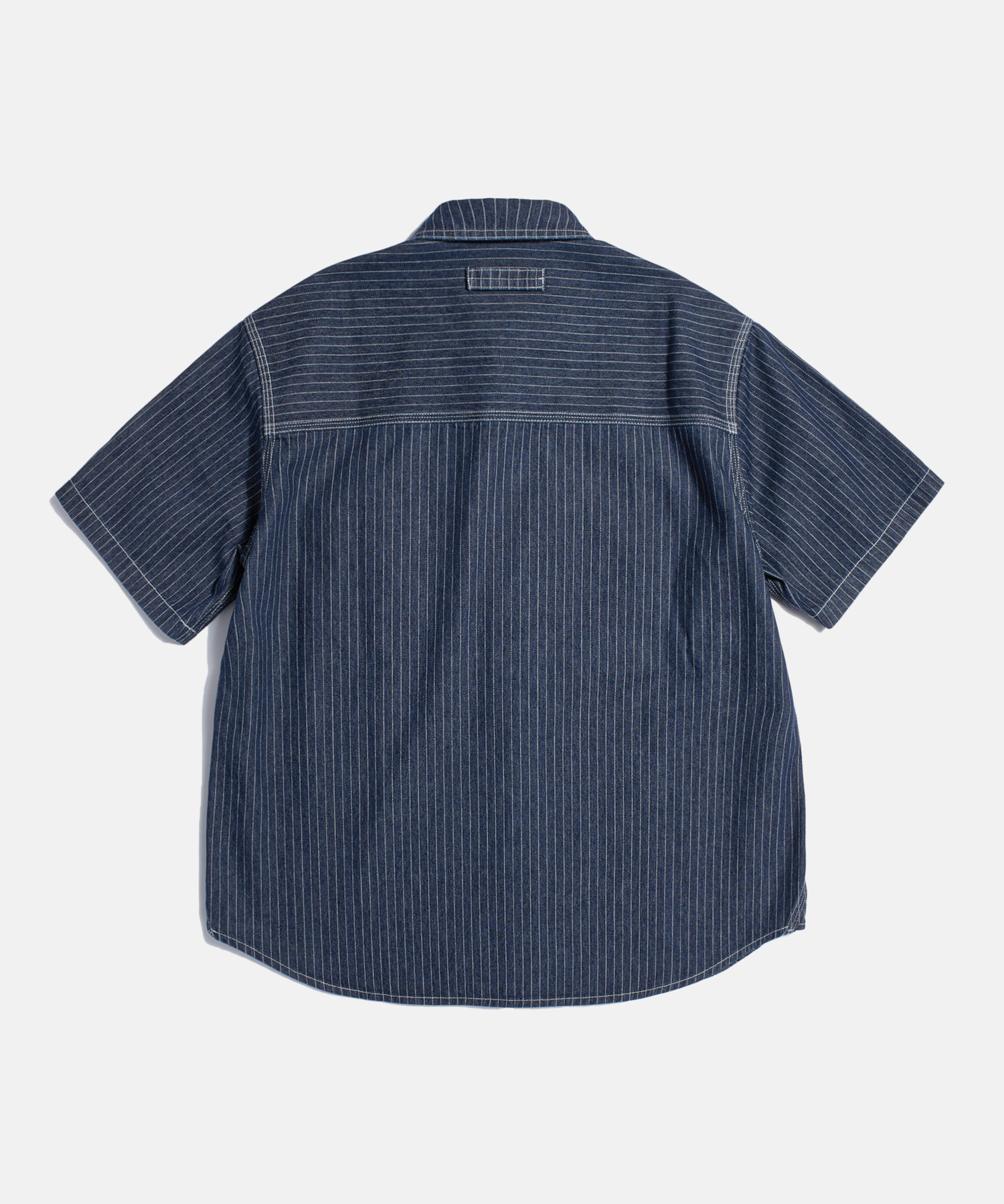 Stripe Denim S/S Railroad Shirt Indigo