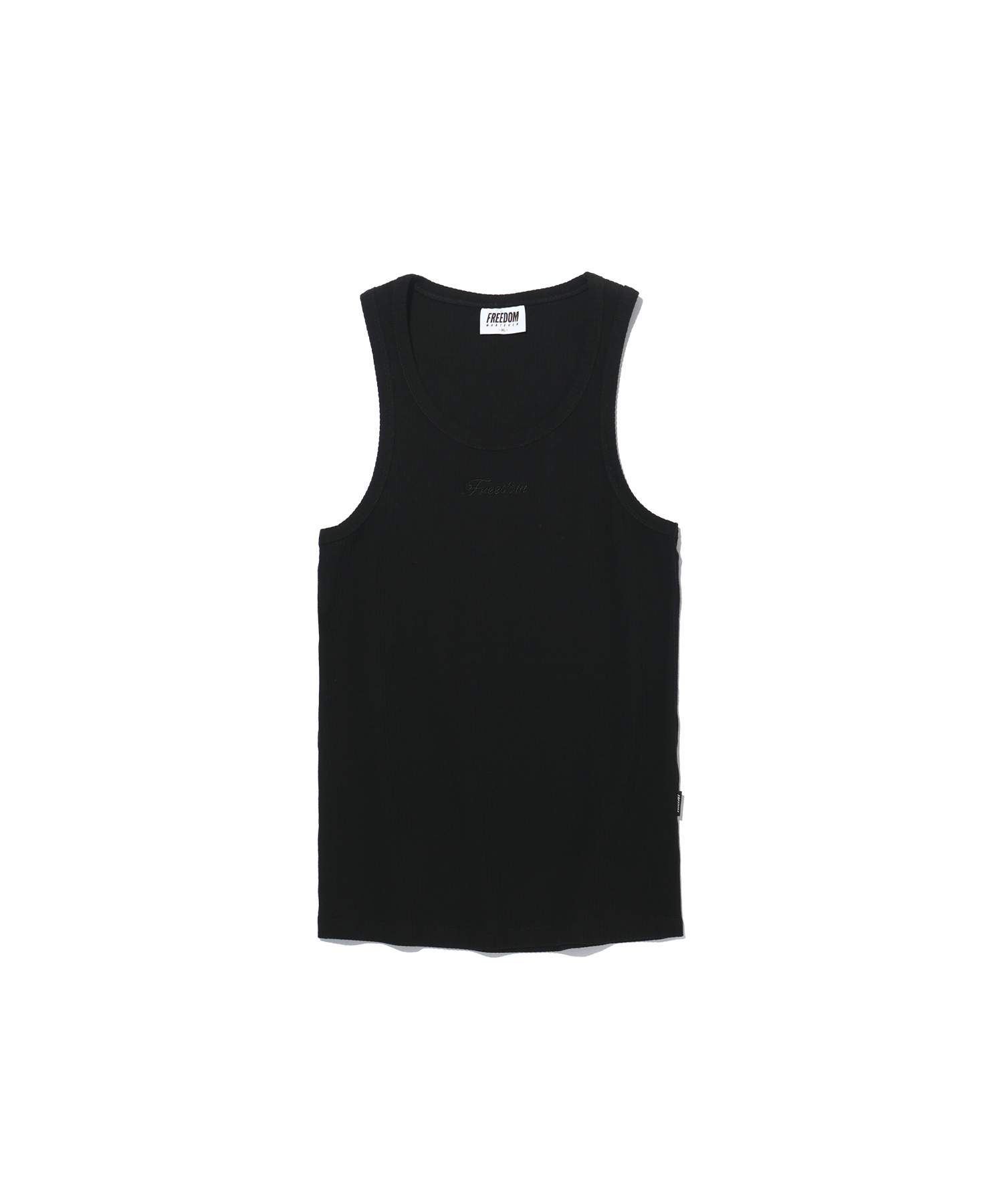 Lettering Small Logo Ribbed Tank Top (Black)