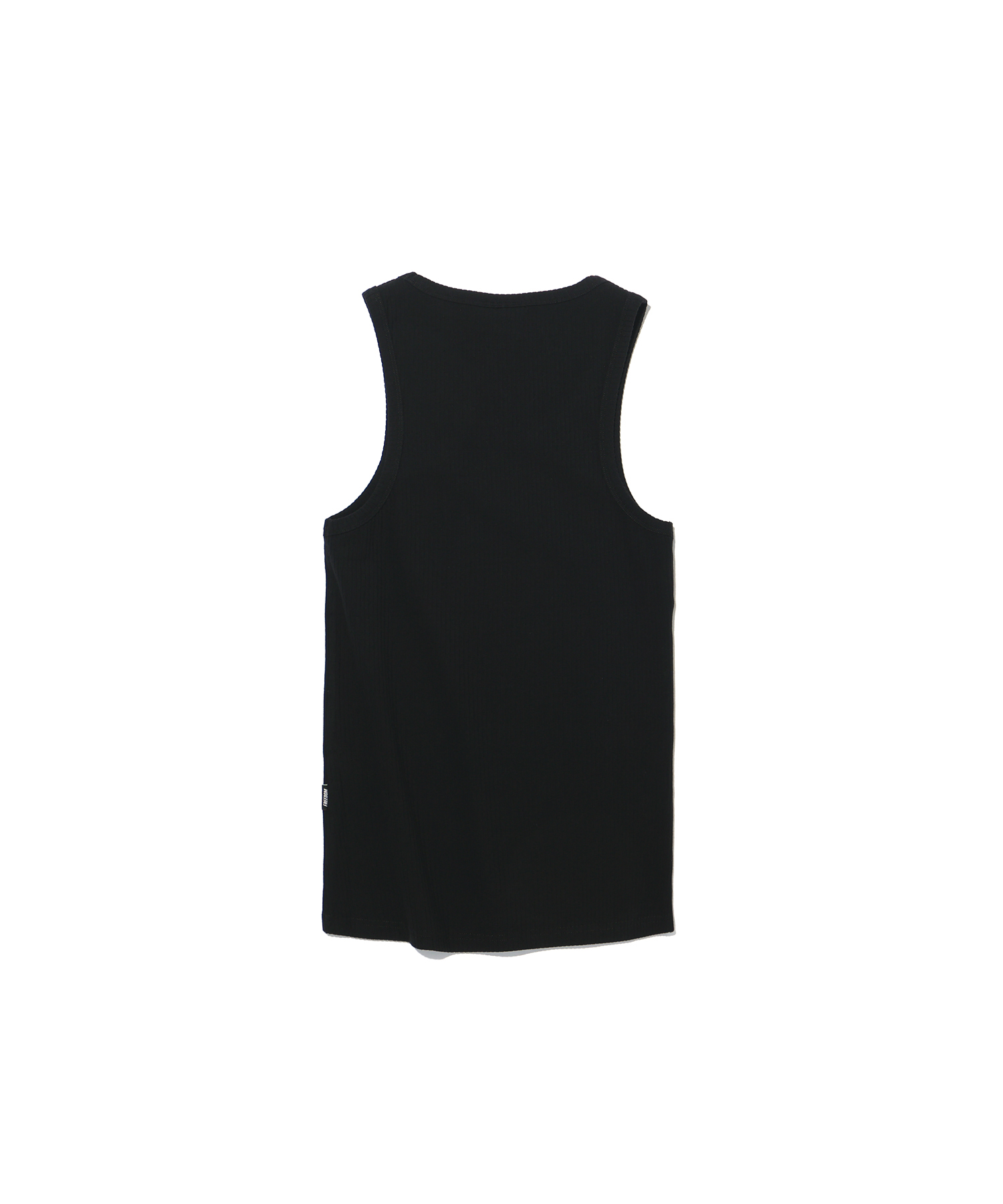 Lettering Small Logo Ribbed Tank Top (Black)