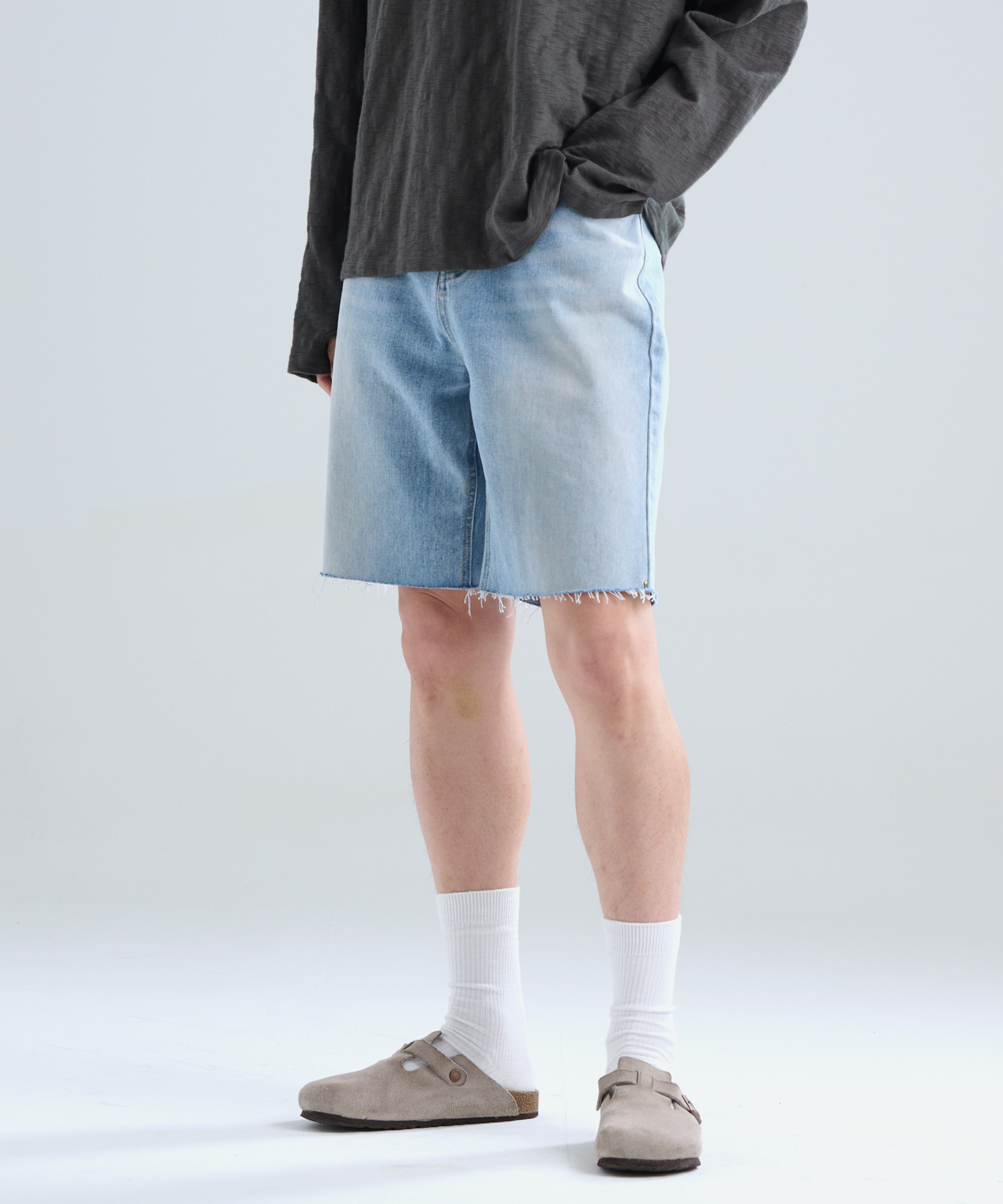 TL half denim pants (BL)