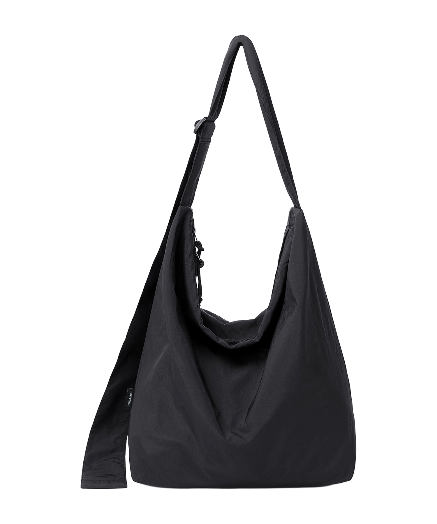 Wide Strap Big Cross Bag Black [Unisex]