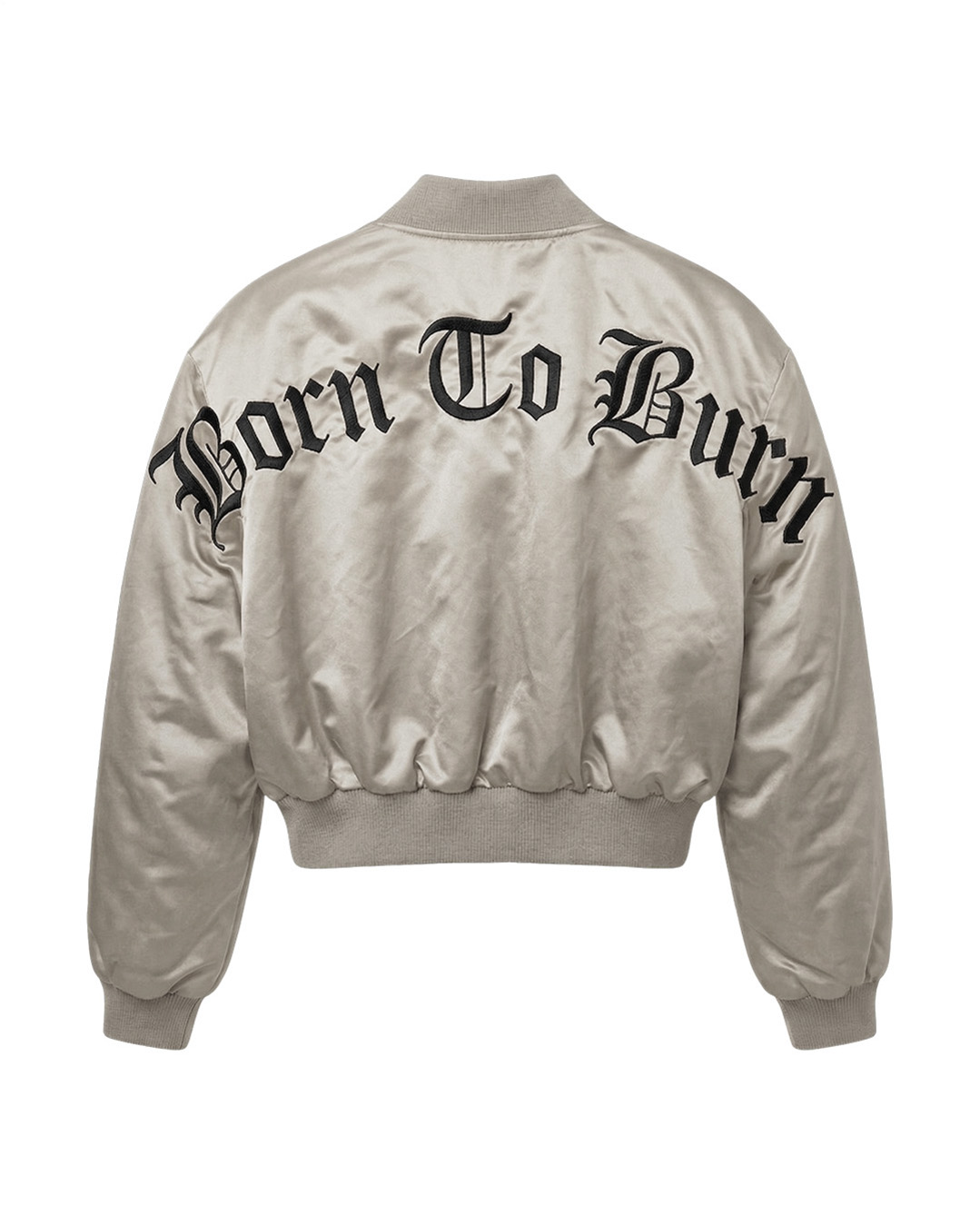 Кроп-куртка MA-1 с вышивкой Born2beurn [Light Beige]