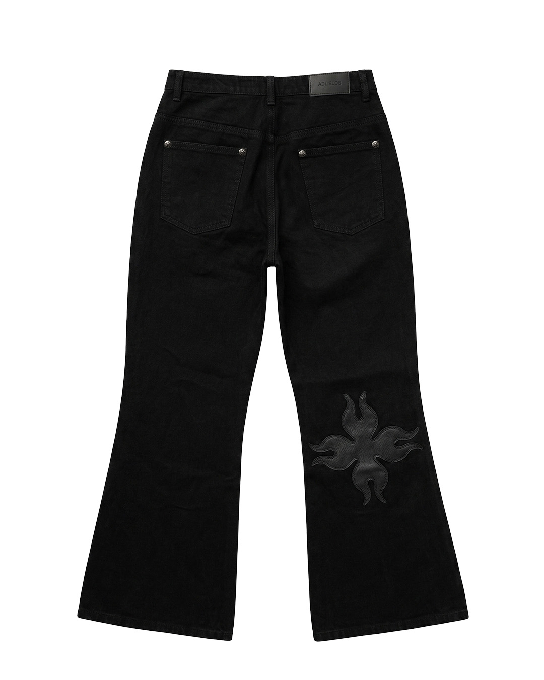 A403 Helltail кроссовые брюки-клёш с кожаной нашивкой [Black]