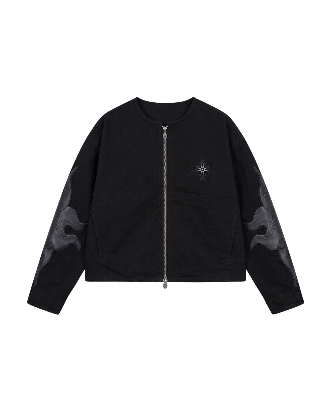 A401 Heliantus джинсовый жакет с круглым вырезом [Black]