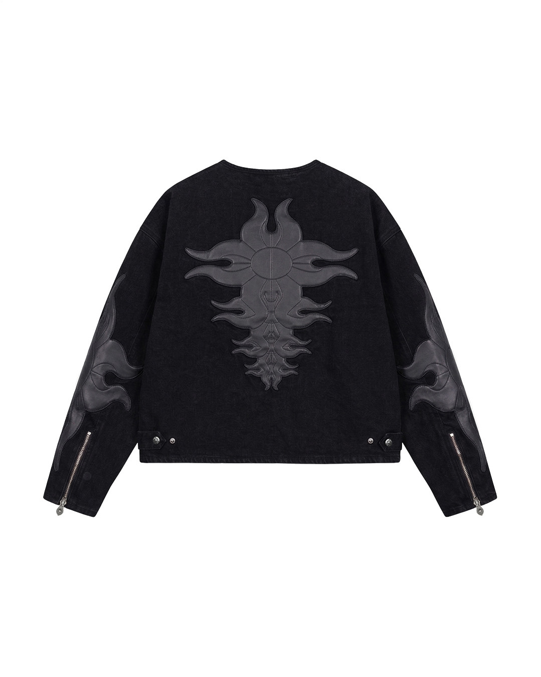 A401 Heliantus джинсовый жакет с круглым вырезом [Black]