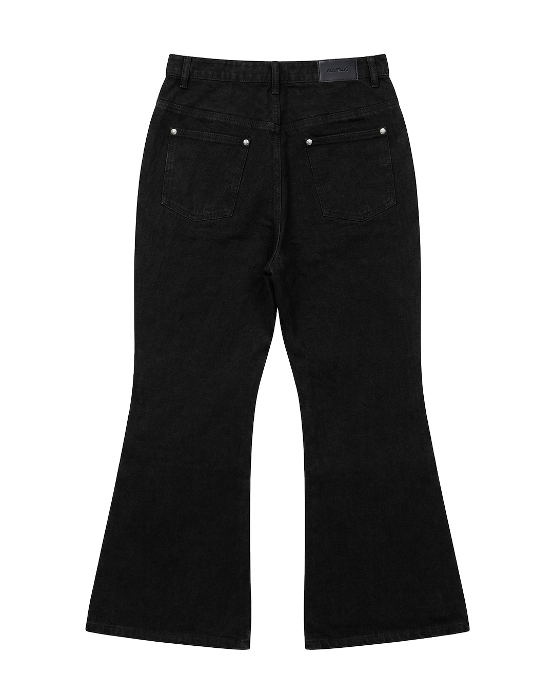 Джинсы клеш A402 с кожаным патчем [Black]