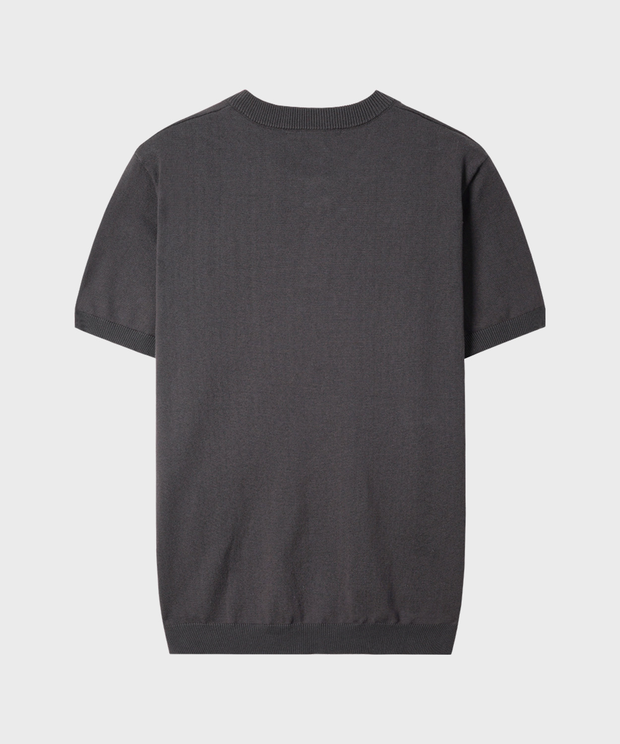 Muscle Fit Henley Neck Short Sleeve Knit [Smoke Charcoal]