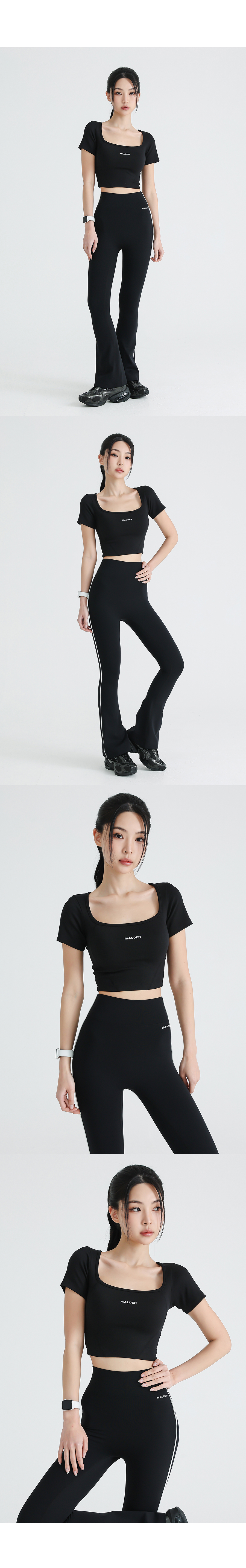 SQUARE NECK CROP T-SHIRT 
