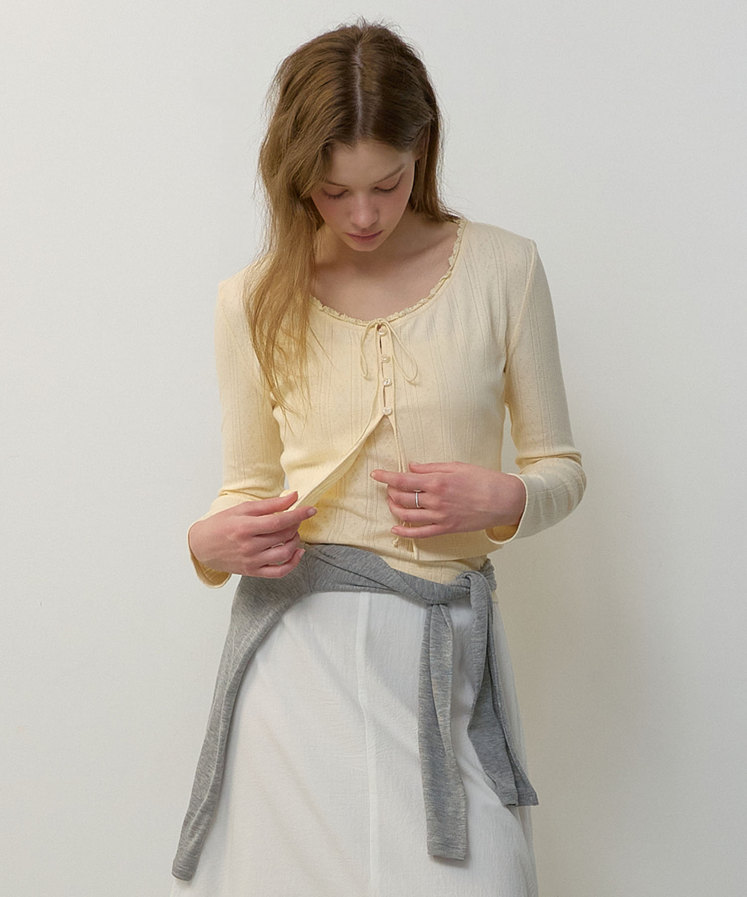 JERSEY SLEEVELESS CARDIGAN SET