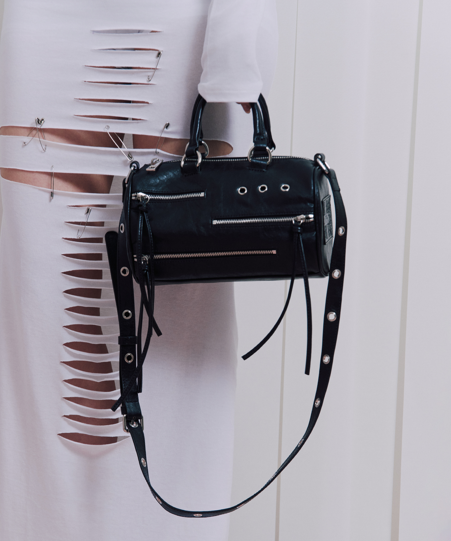 Black Zipper Rider Mini Bag