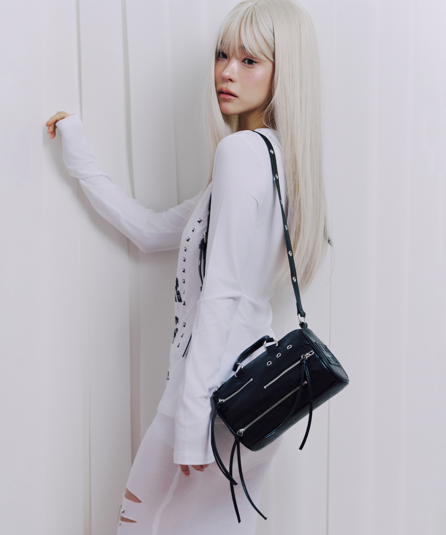 Black Zipper Rider Mini Bag