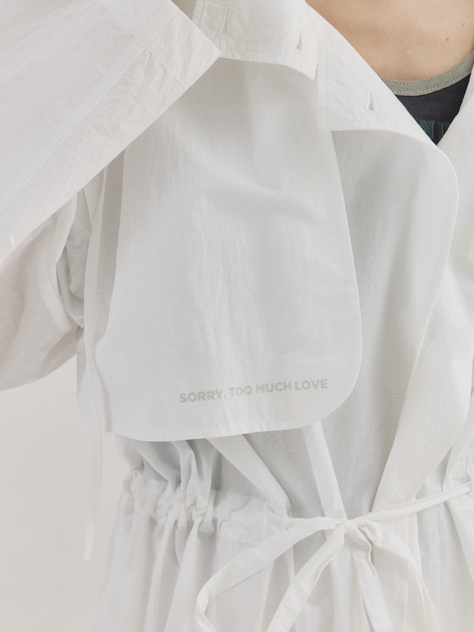 Sheer Hooded Coat_White
