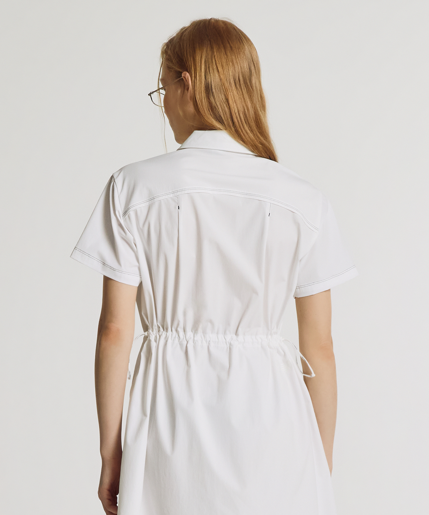 NBNKG3W612 / Женское платье-поло Frozen из стрейч-ткани (WHITE)
