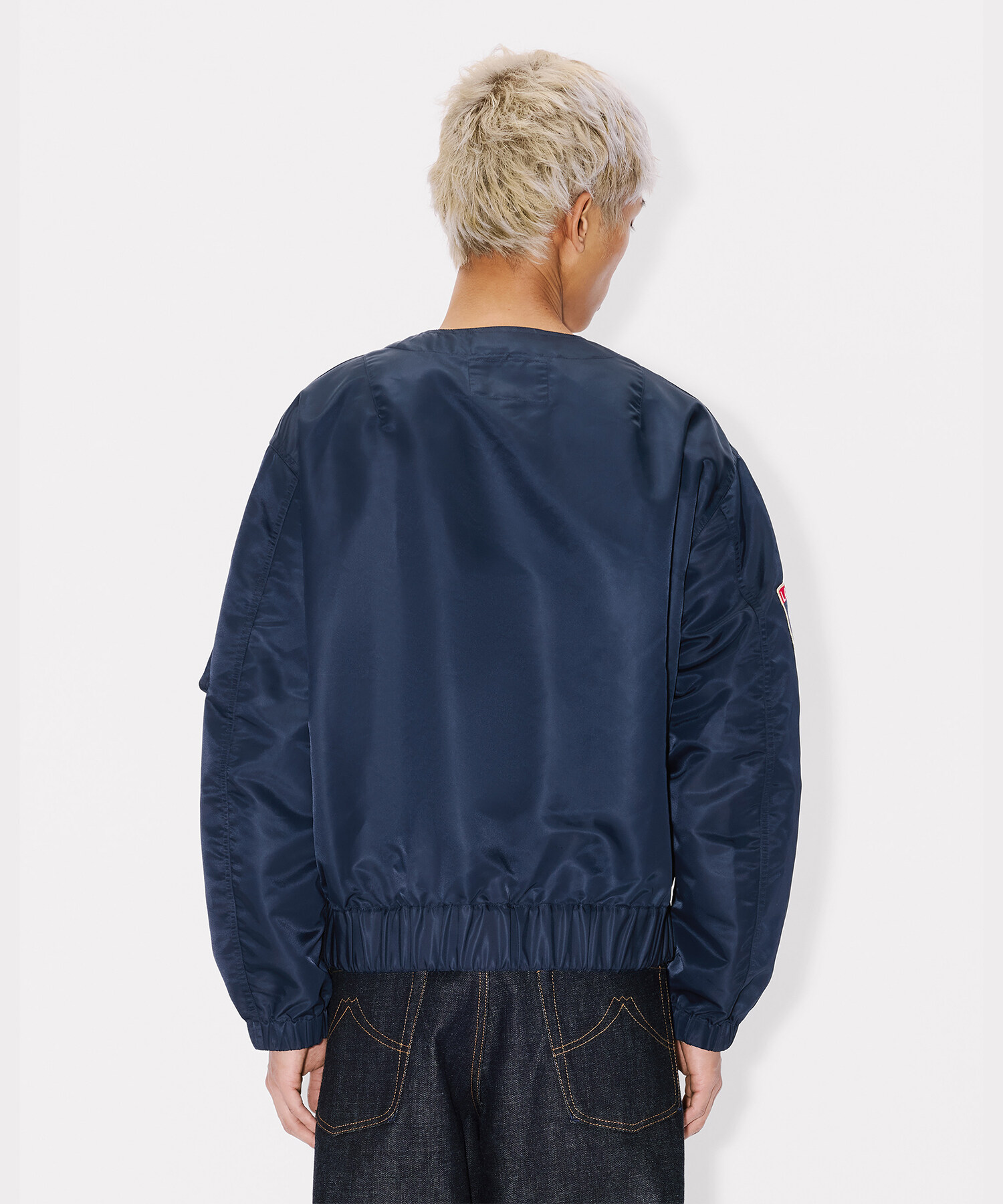 Мужской бомбер без воротника с патчем KENZO K265AMUB01NYX