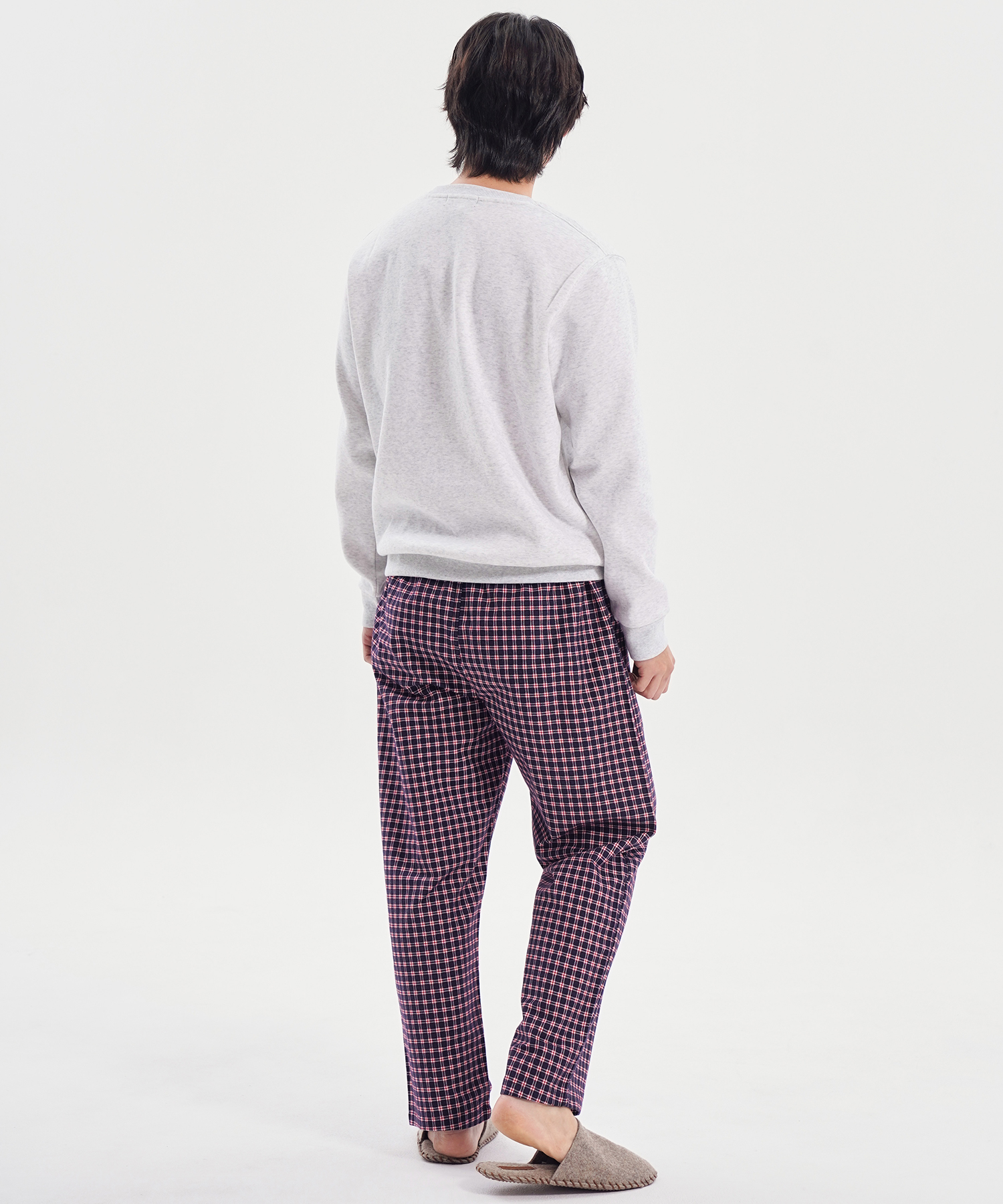 Gingham check flannel pure cotton men pajama pants