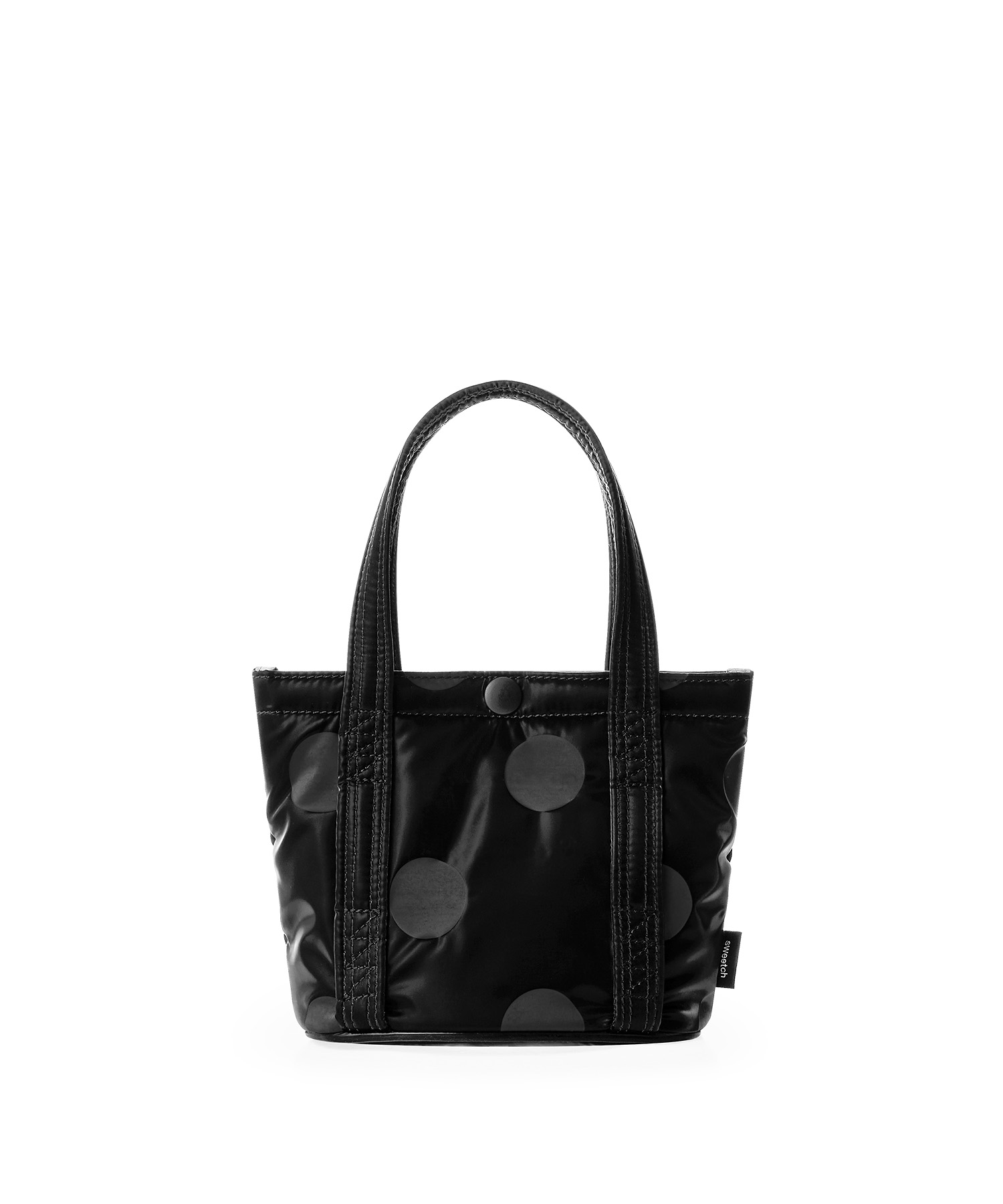 TOTE BRIEF 001 XS Glossy Black Polka Dot
