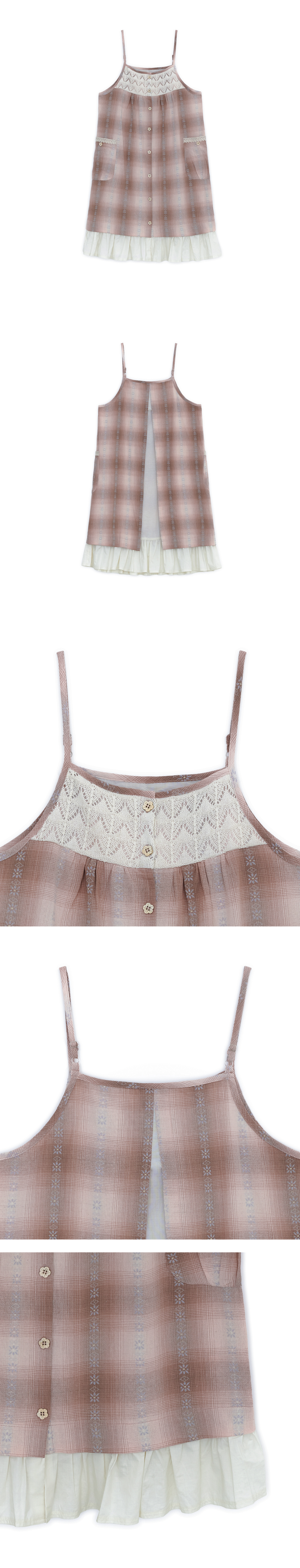 MORI BUTTON LAYERED DRESS - 2 COLORS PINK