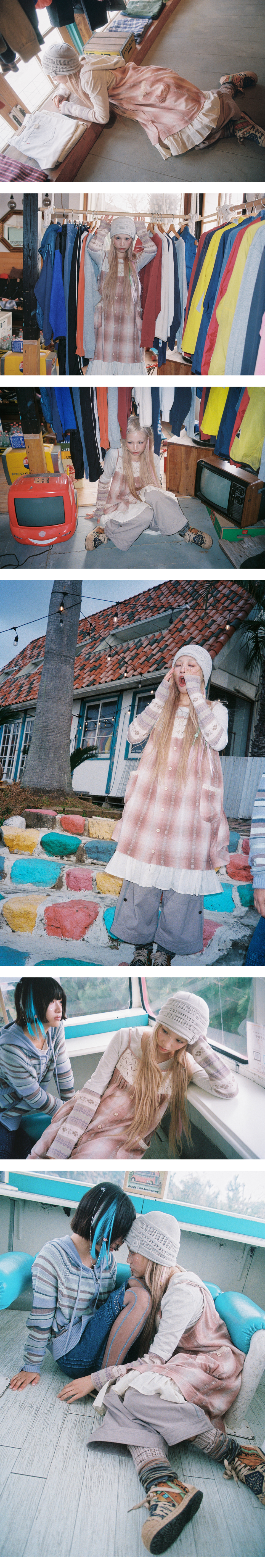MORI BUTTON LAYERED DRESS - 2 COLORS PINK