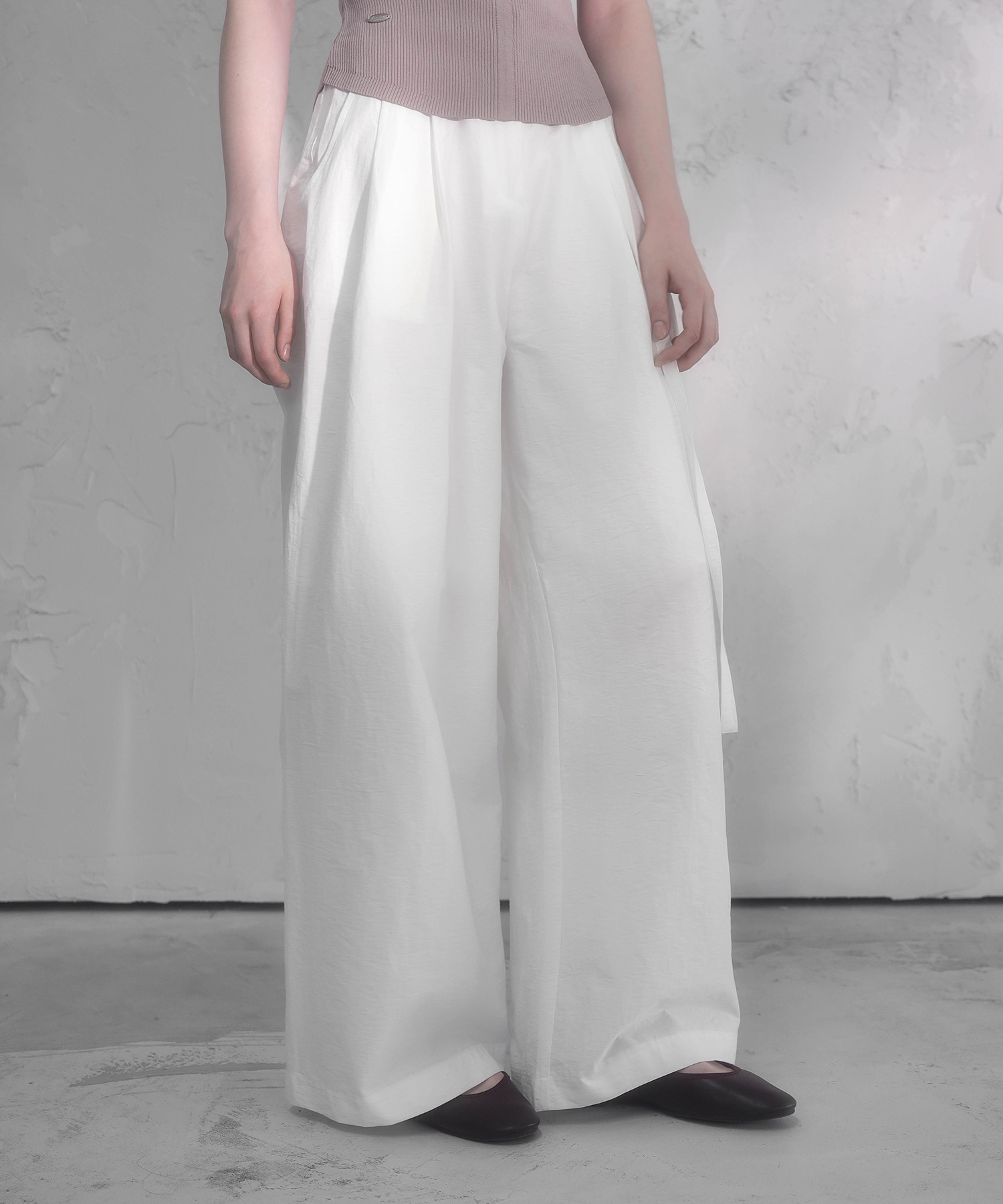 Idylle Tuck Belted Pants_3Colors