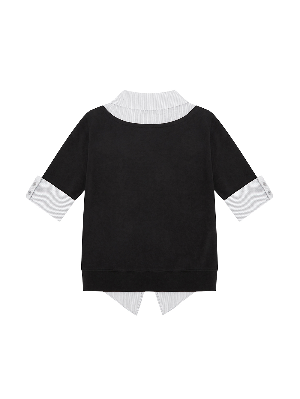 ASYMMETRIC COLLAR TOP [BLACK]