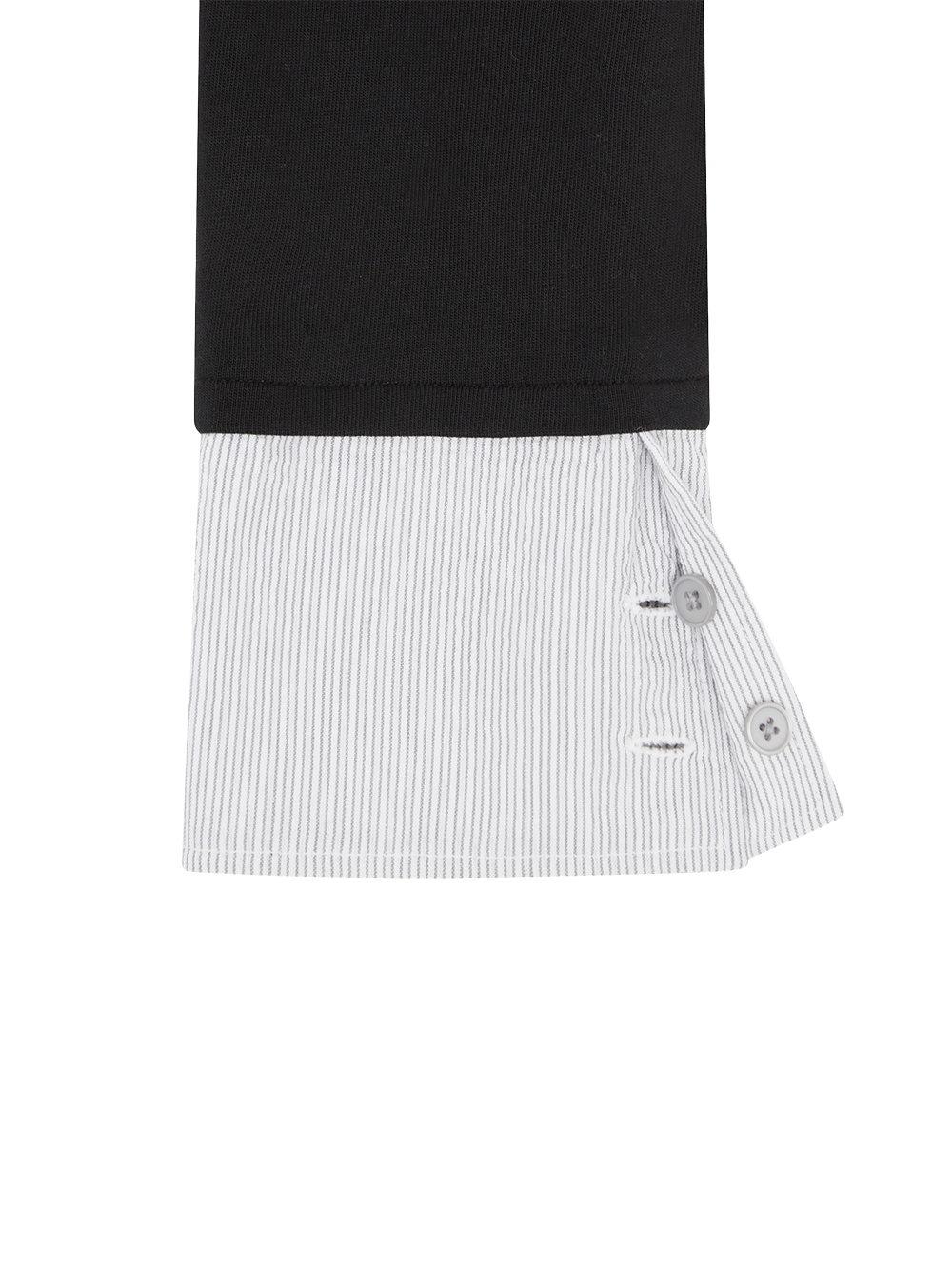ASYMMETRIC COLLAR TOP [BLACK]