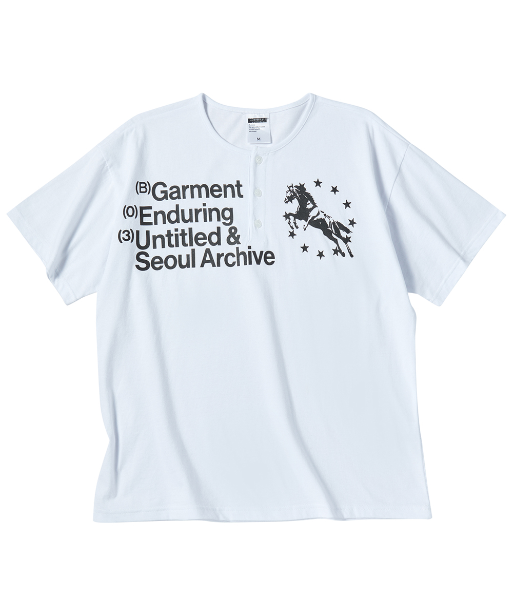 unicorn herny neck crop short sleeve white