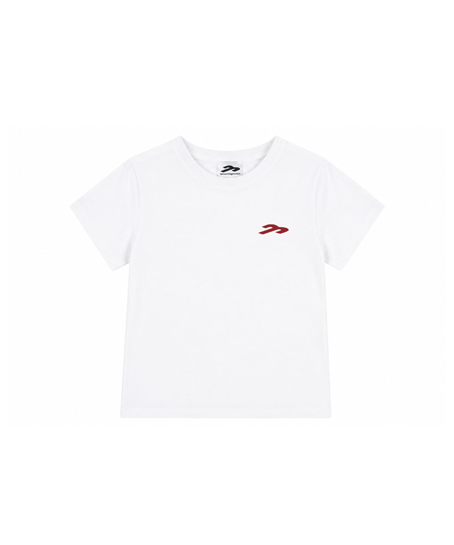 mountain w tee in white/red