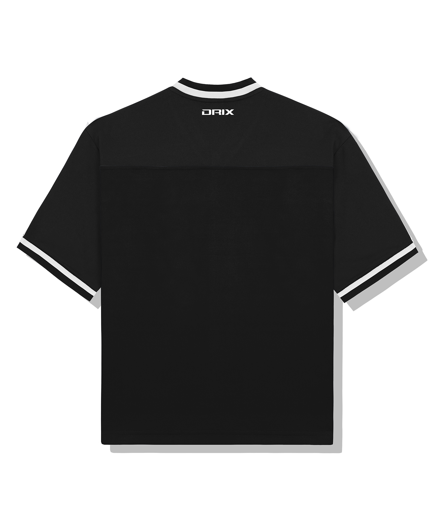 RUGBY TRACK LINE JERSEY HALF SLEEVE_BLACK
