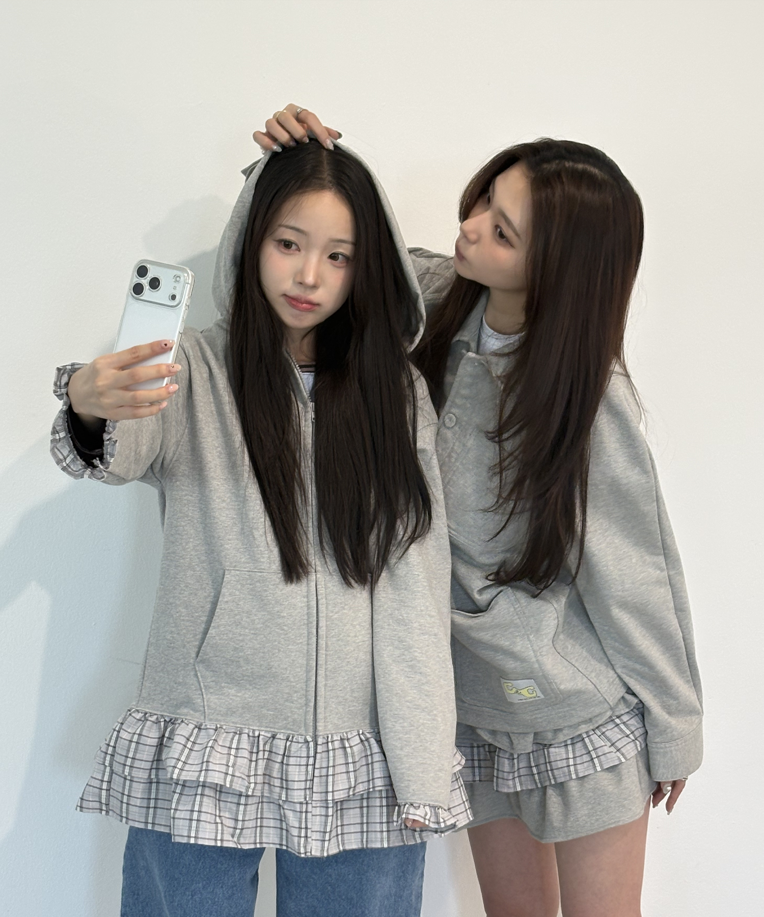 round-collar 6-button jacket(gray)