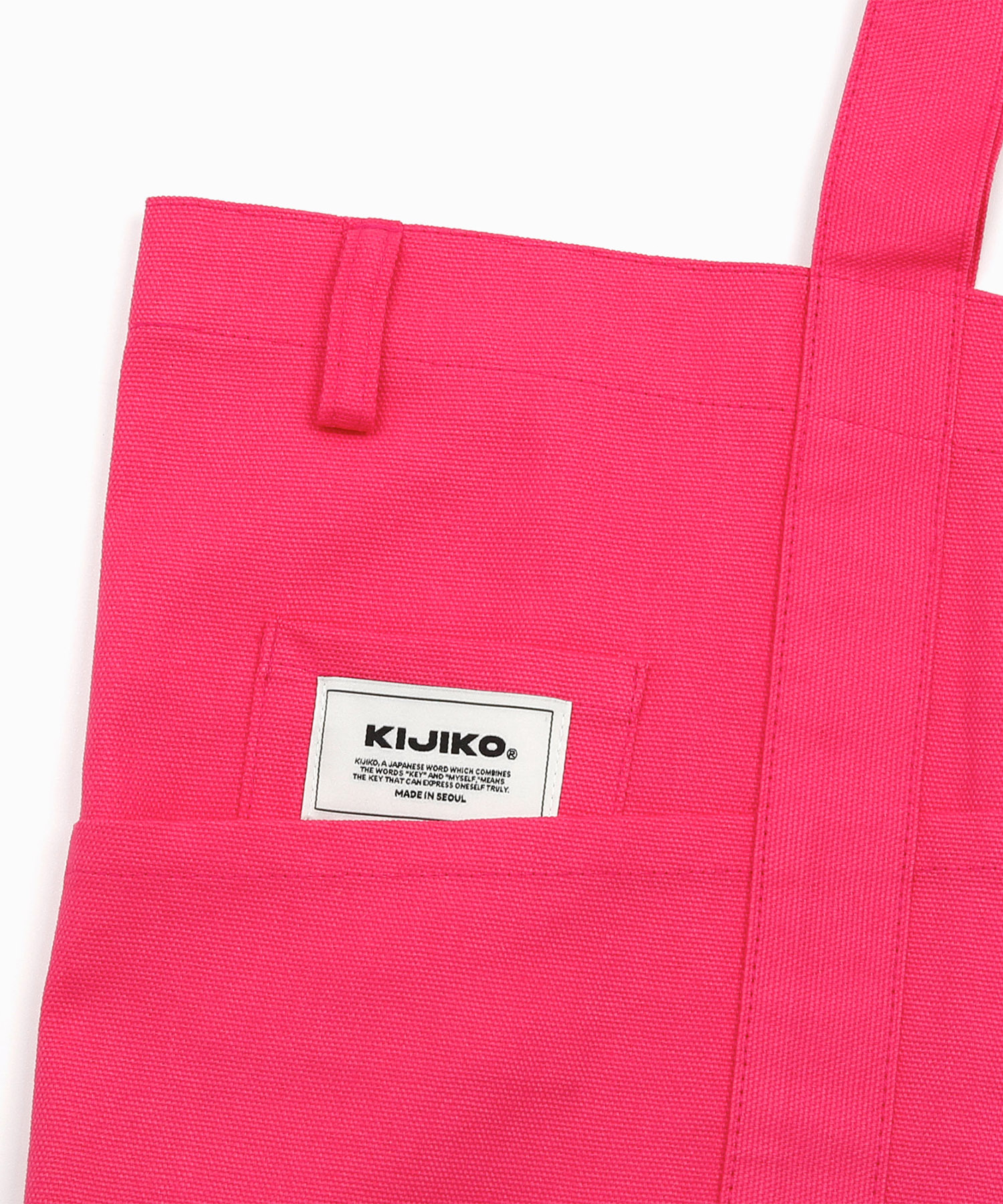 Ke906. angled pocket utility tote hot pink