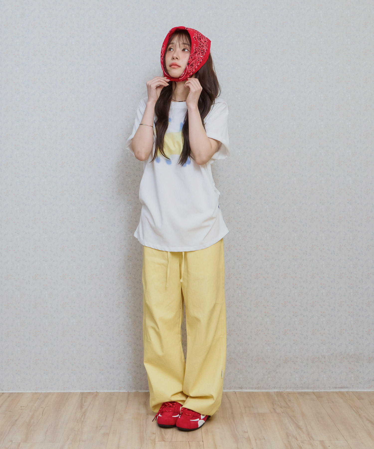 Ke613. move pigment wide pants yellow