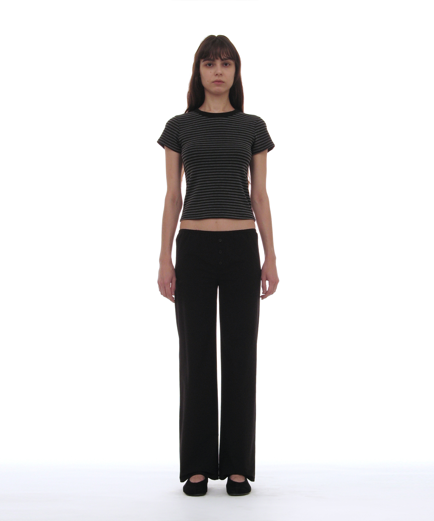Pwc button slim straight брюки_чёрный