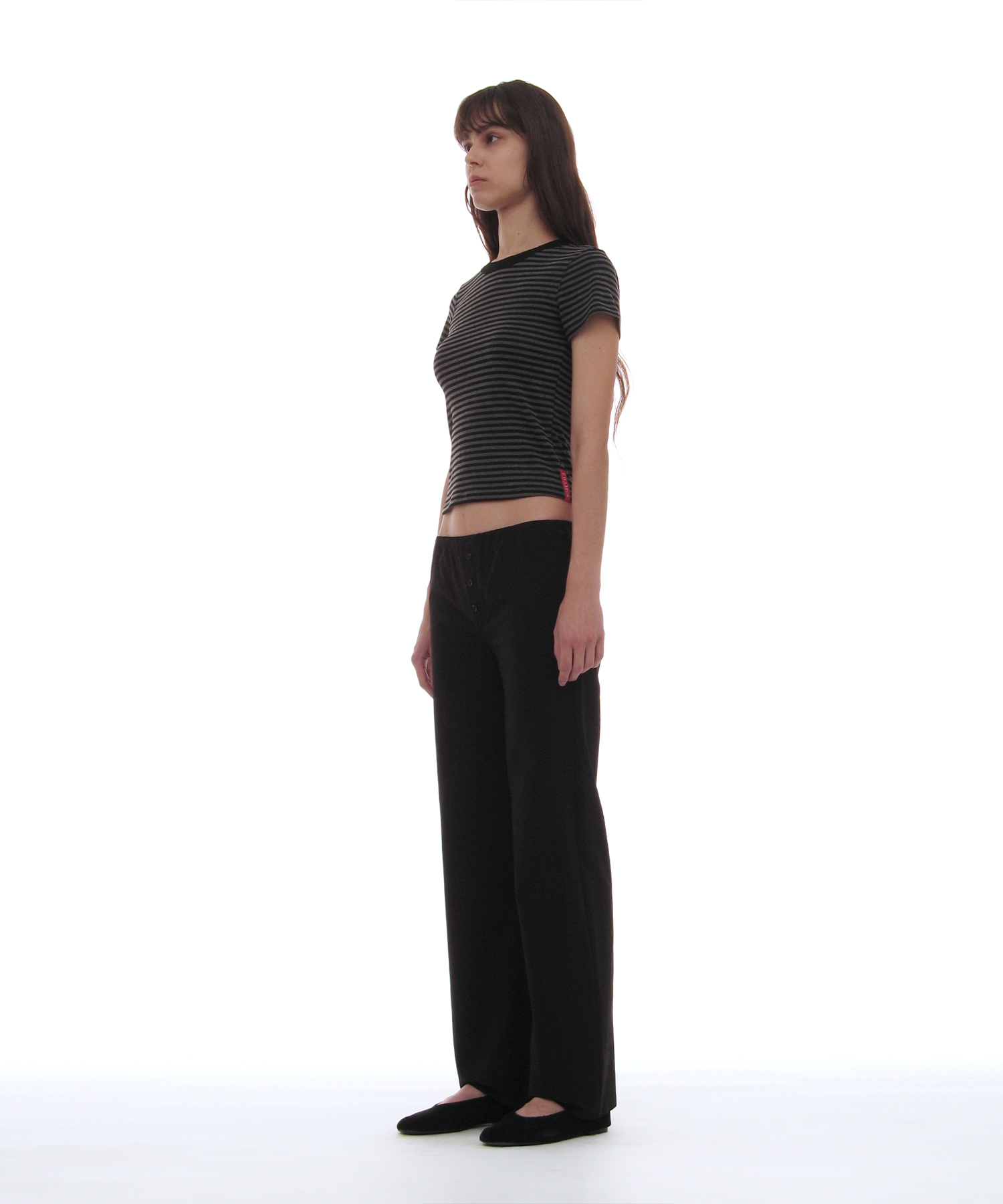 Pwc button slim straight брюки_чёрный