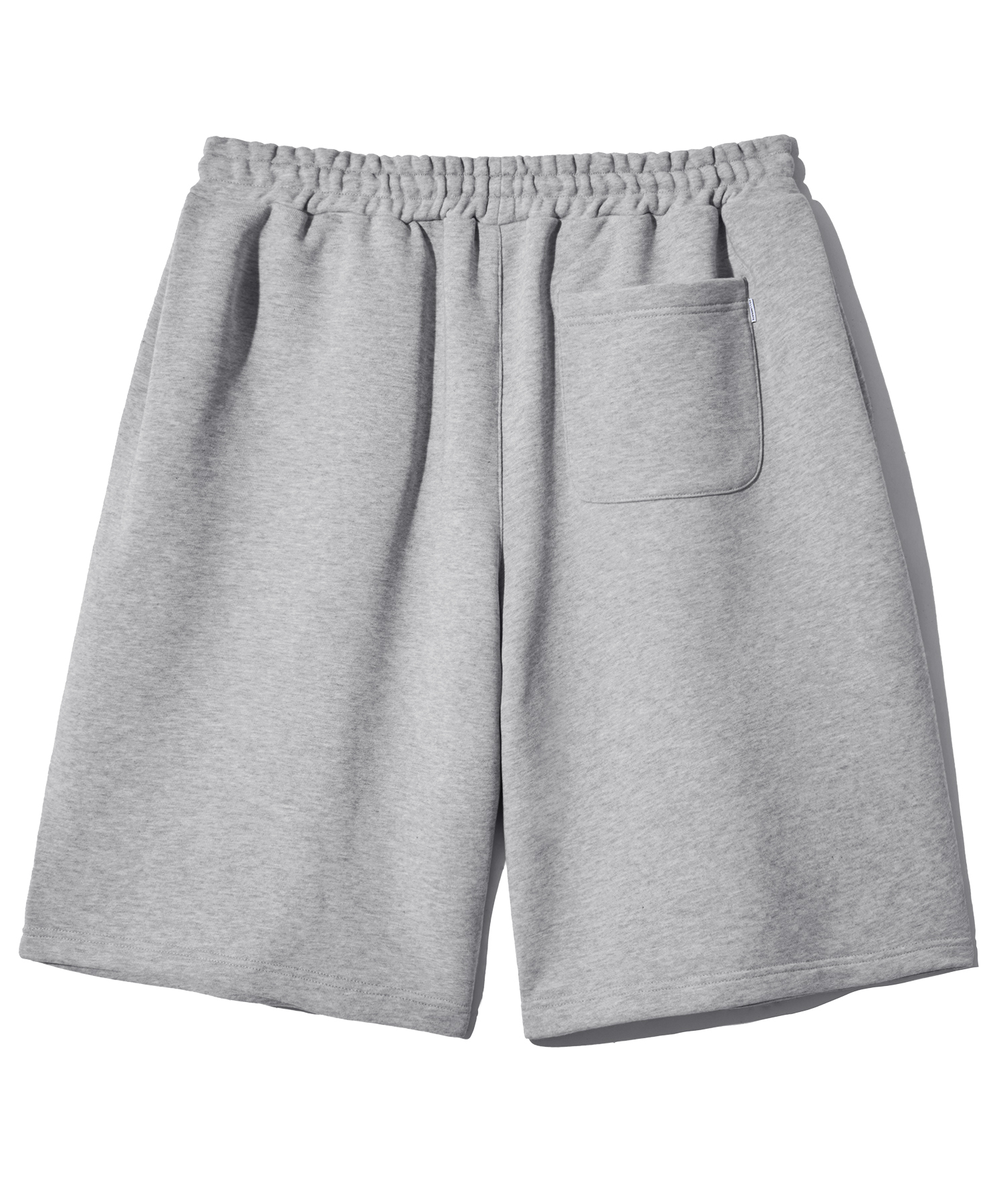Side tuck bermuda sweat shorts-melange grey