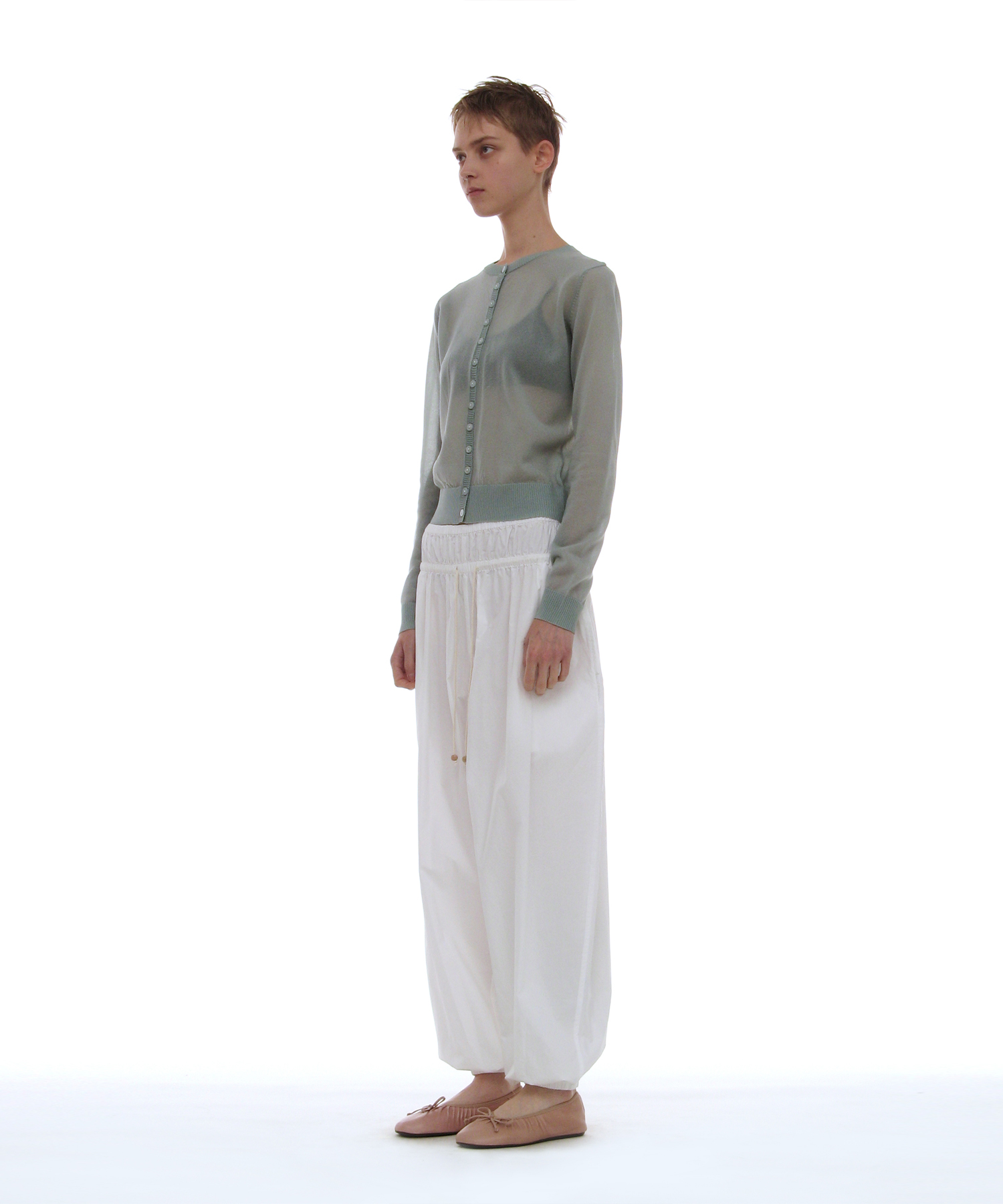 Pwc sheer two-face cardigan_мятный